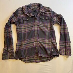 The North Face Women's Plaid Flannel Button-Up Shirt M Multicolor